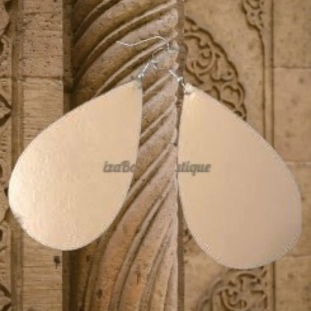 Taupe Teardrop Faux Leather Earring  ER1591  Handmade NWT Boutique